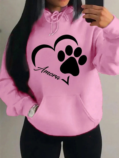Morning Mood Cozy Cat Print Oversized Hoodie For Women Copy