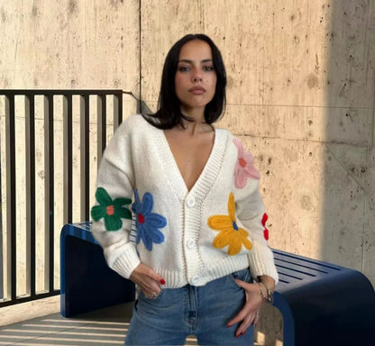 Floral Elegance Knit Sweater