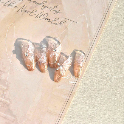 Elegant Fall Nail Art Stickers With Aurora Butterflies For Seasonal Nail Inspiration