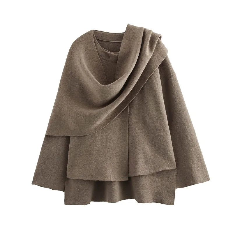 Plush Winter Coat Outfit Inspiration For Women Asymmetric Scarf Jacket Trend Fashion