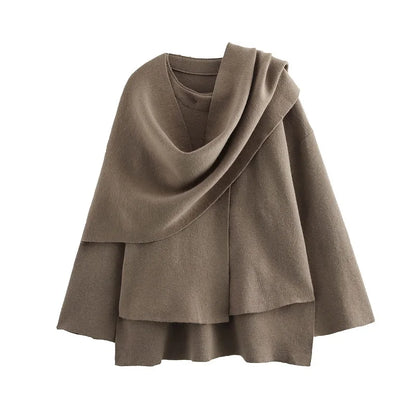 Plush Winter Coat Outfit Inspiration For Women Asymmetric Scarf Jacket Trend Fashion