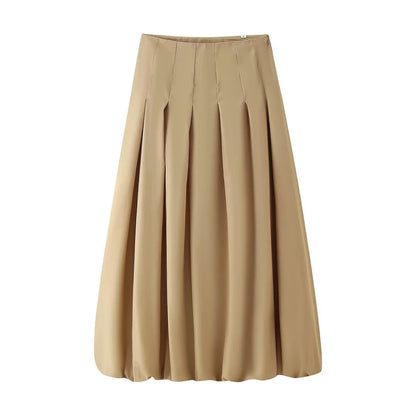 Two Piece Outfit Casual Lantern Skirt And Zipper Top Fall Fashion Look