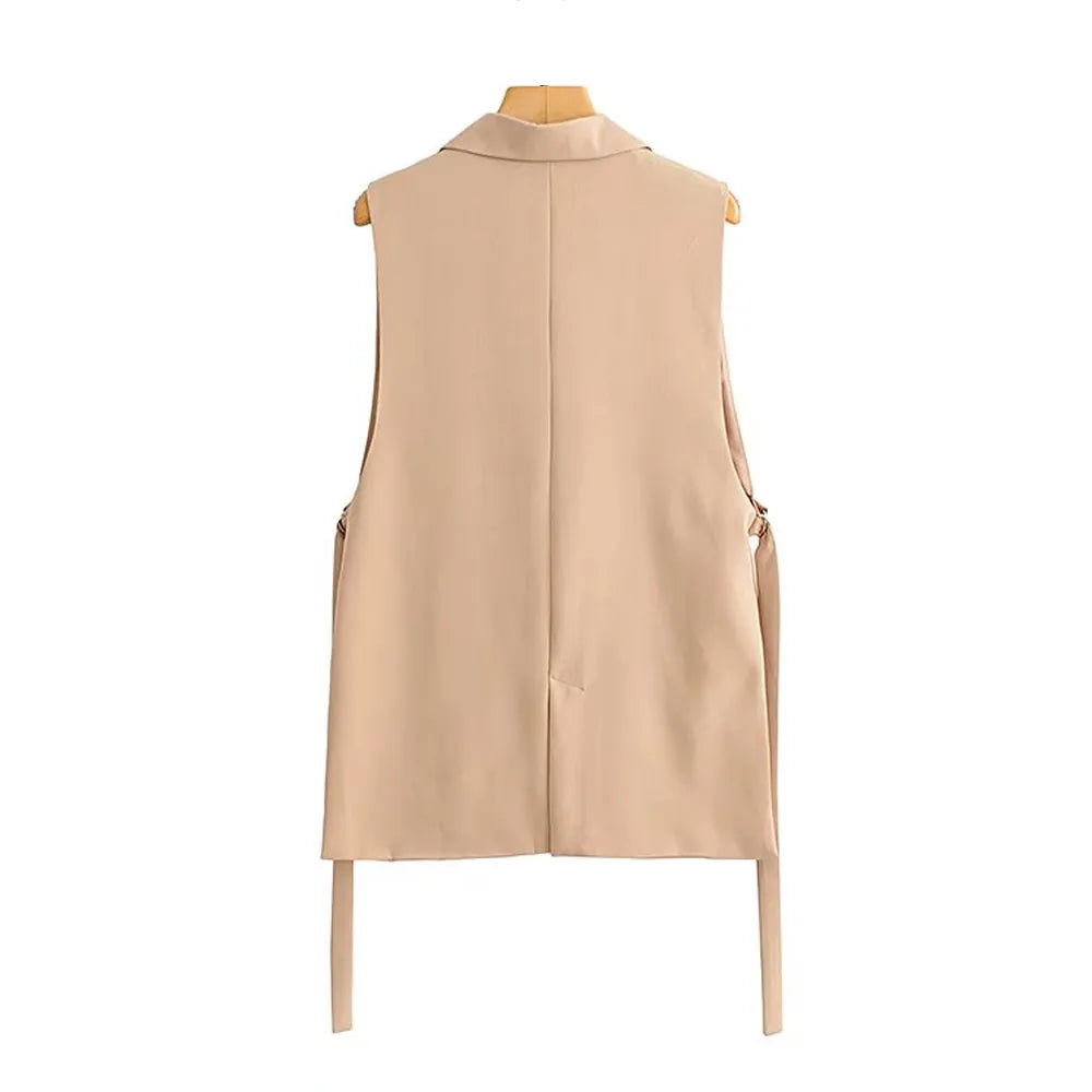 Chic Cascade Front-Button Vest