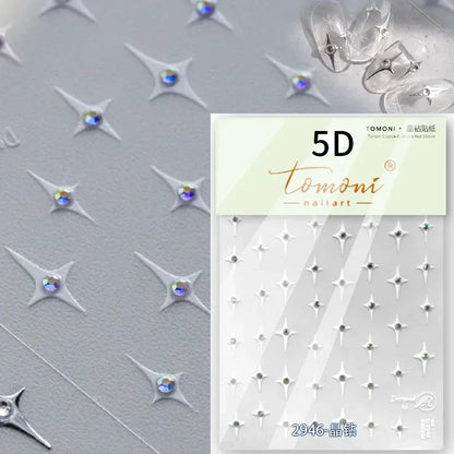 Luxury Korean Nail Decals With Silver And Gold Accents For Autumn Nails Fashion