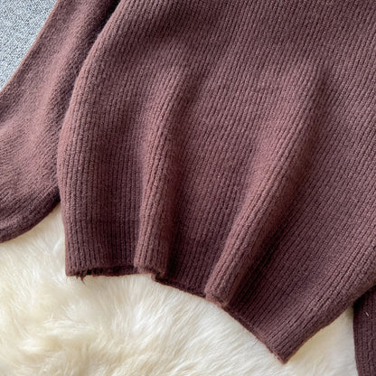 Fall Outfit Aesthetic Knit Sweater And Skirt Coord Set