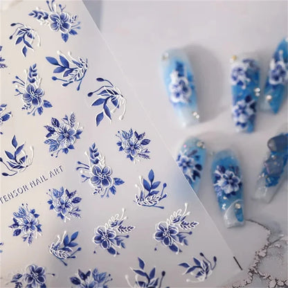 3D Gold Flower Nail Stickers For Fall Nails Inspiration And Luxury Nail Styling