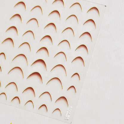 White Wave Line Nail Decals For Autumn Nails Looks And Manicure Design Ideas