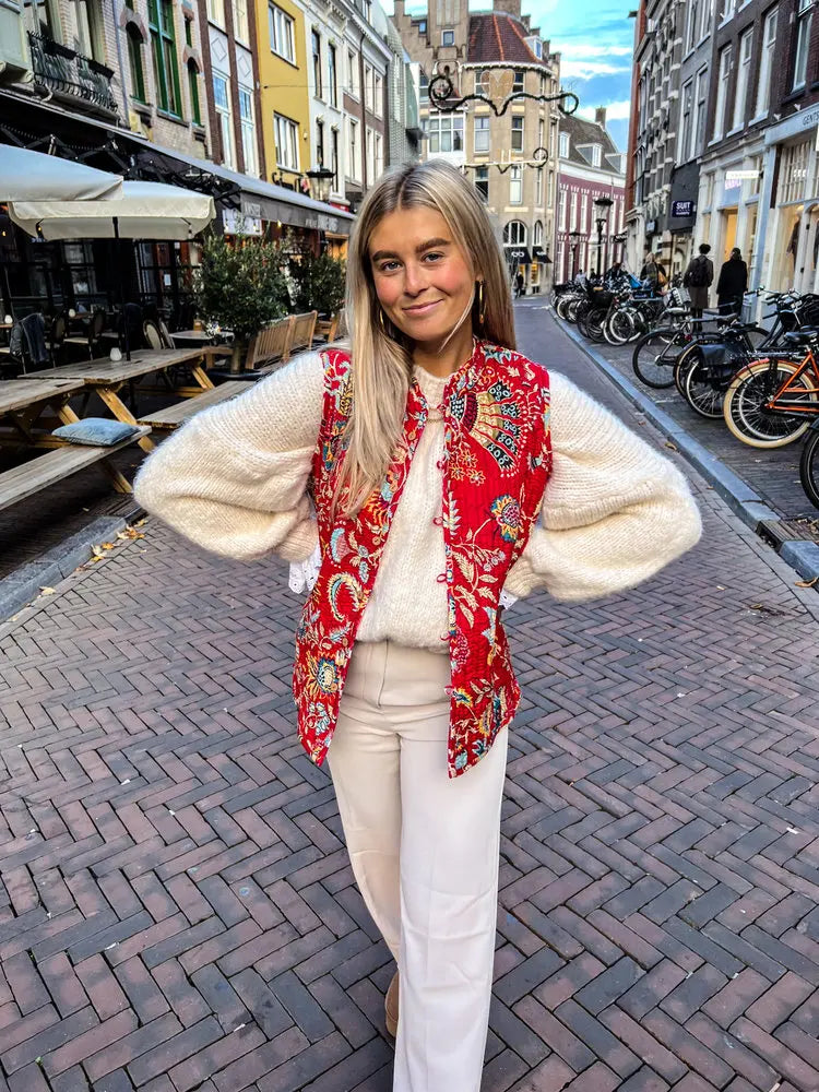 Embroidery Elegance Vintage Patch Vest