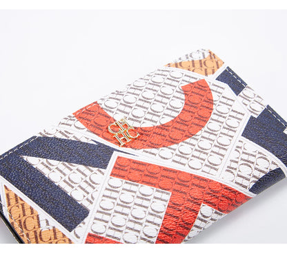 Retro Cartoon Print Long Wallet With Classic Style and Fashionably Simple Large Capacity Design