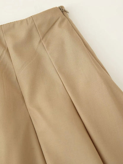 Two Piece Outfit Casual Lantern Skirt And Zipper Top Fall Fashion Look
