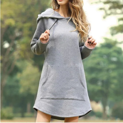 Plus Size Hooded Knit Sweater Dress