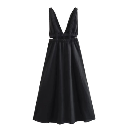 Vogue Vista Hollow V-Neck Dress