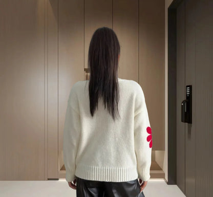 Floral Elegance Knit Sweater