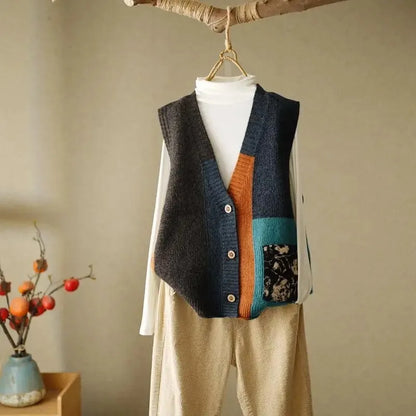 Retro Knitted Sweater Vest Outfit Inspiration Cozy Fall Winter Fashion For Women