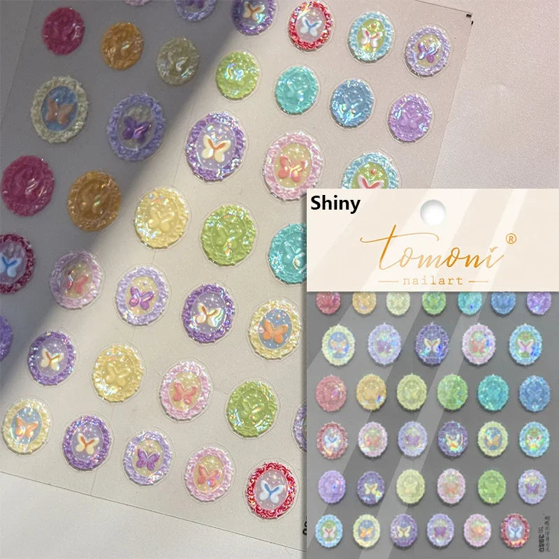 5D Stained Glass Nail Stickers For Fall Nails Inspiration And Glitter Nail Art Styling