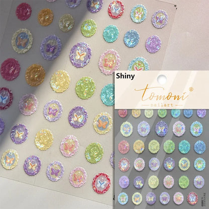 5D Stained Glass Nail Stickers For Fall Nails Inspiration And Glitter Nail Art Styling