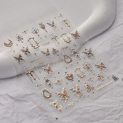 Luxury Korean Nail Decals With Silver And Gold Accents For Autumn Nails Fashion