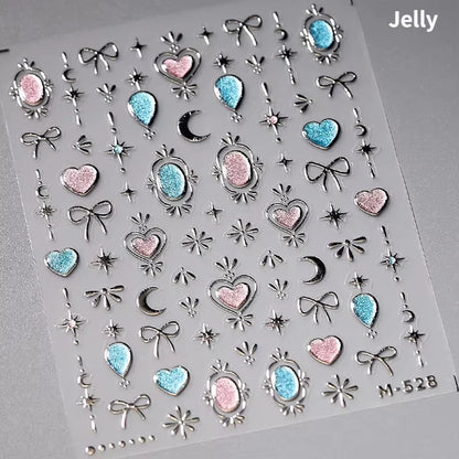 Luxury Korean Nail Decals With Silver And Gold Accents For Autumn Nails Fashion