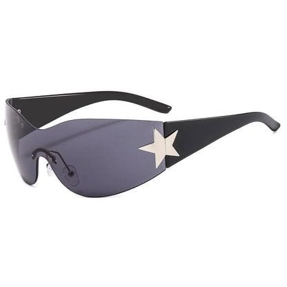 Chic Punk Star Eyewear Wraparound UV Protection