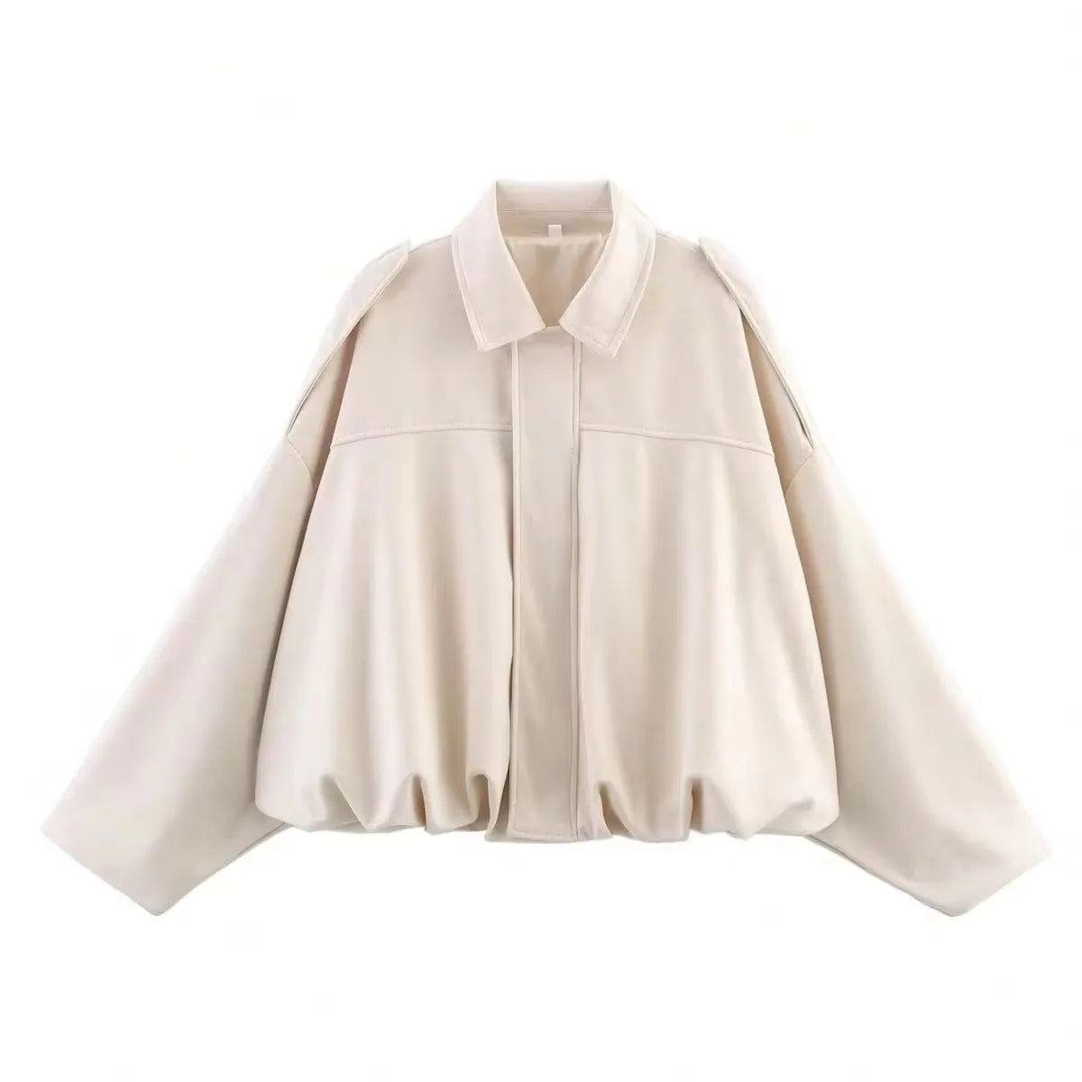 Loose Fit Suede Bomber Jacket Outfit Casual Fall Trend For Women With Lapel Zipper