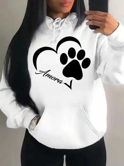 Morning Mood Cozy Cat Print Oversized Hoodie For Women Copy