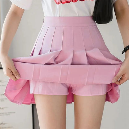 High Waist Pleated Mini Skirt for Women