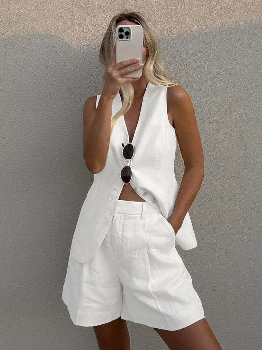 Trendy 2 Piece Outfit For Women Featuring Summer Shorts And Breezy Top