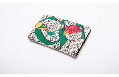 Retro Cartoon Print Long Wallet With Classic Style and Fashionably Simple Large Capacity Design