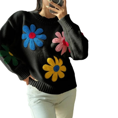Floral Elegance Knit Sweater