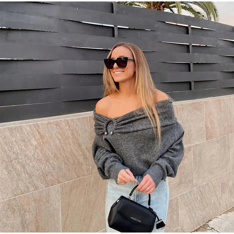 Urban Elegance Slash Neck Sweater