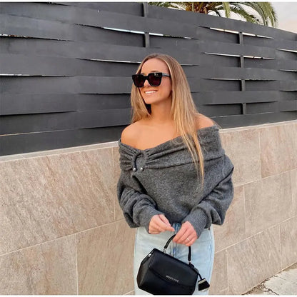 Urban Elegance Slash Neck Sweater