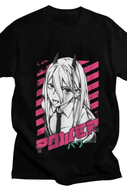 Anime Style Tee Shirt With Bold Print For Trendy Shirt Outfit Ideas