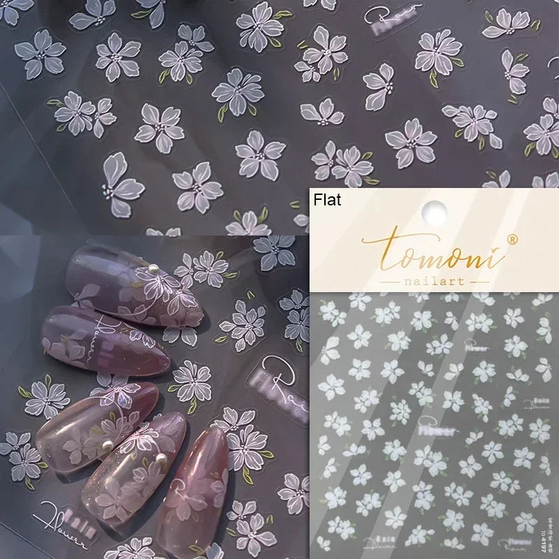 5D Stained Glass Nail Stickers For Fall Nails Inspiration And Glitter Nail Art Styling