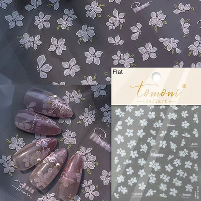5D Stained Glass Nail Stickers For Fall Nails Inspiration And Glitter Nail Art Styling