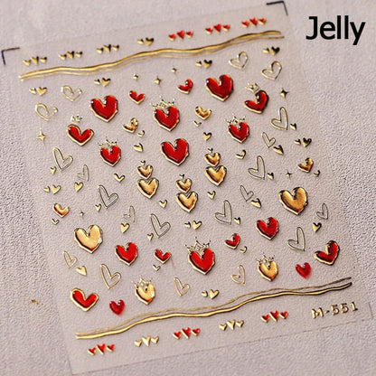 Luxury Korean Nail Decals With Silver And Gold Accents For Autumn Nails Fashion