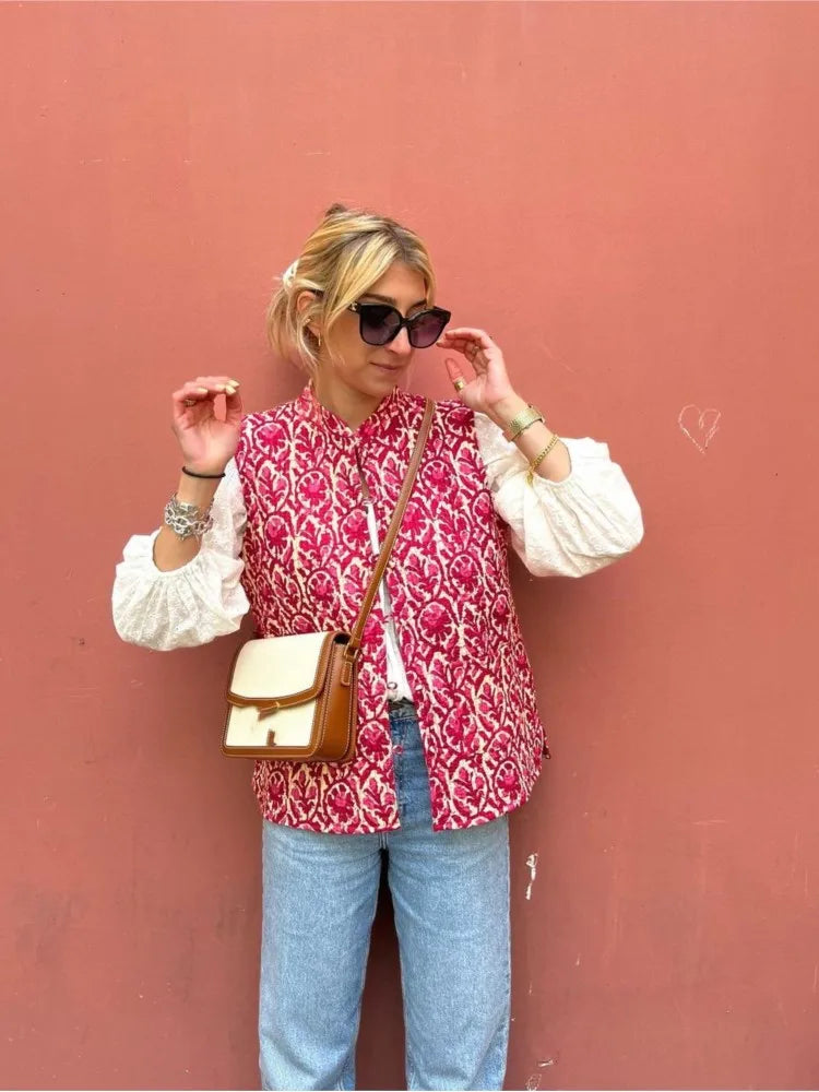 Embroidery Elegance Vintage Patch Vest