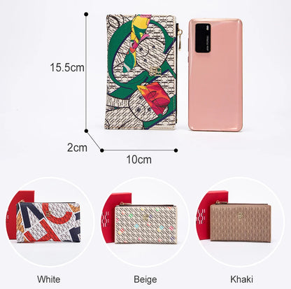 Retro Cartoon Print Long Wallet With Classic Style and Fashionably Simple Large Capacity Design