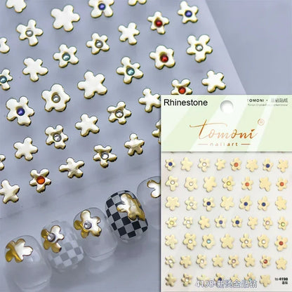 5D Stained Glass Nail Stickers For Fall Nails Inspiration And Glitter Nail Art Styling