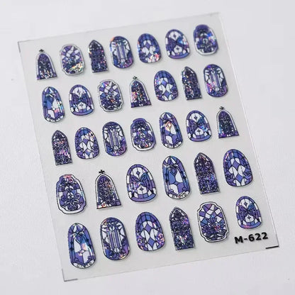 White Wave Line Nail Decals For Autumn Nails Looks And Manicure Design Ideas