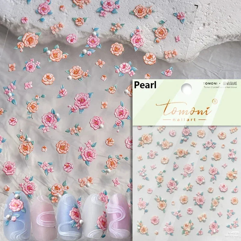 5D Stained Glass Nail Stickers For Fall Nails Inspiration And Glitter Nail Art Styling