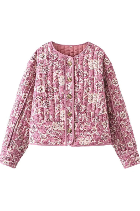 Retro-Inspired Long Sleeve Coat For Winter Outfits With Comfy Quilted Design