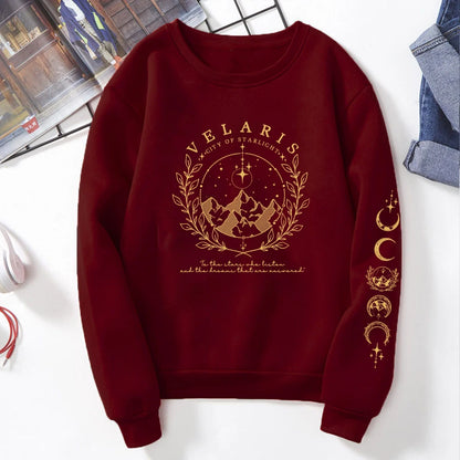 Fall Sweatshirt Aesthetic With Fantasy Print For Casual Outfits