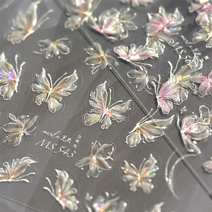 Elegant Fall Nail Art Stickers With Aurora Butterflies For Seasonal Nail Inspiration