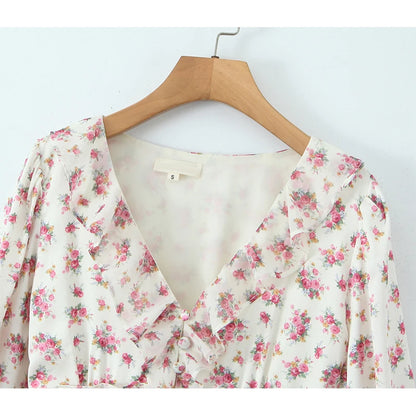Boho Style Short Dress For Spring Fashion With Long Sleeves And A-Line Fit