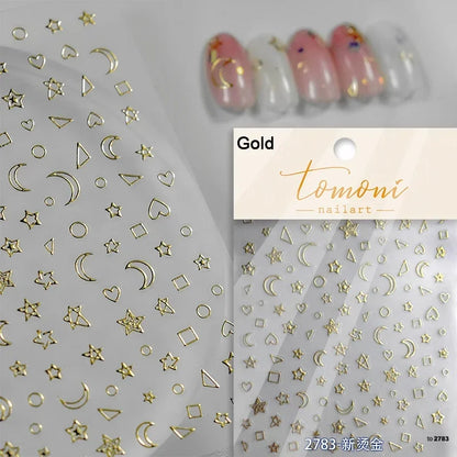 Luxury Korean Nail Decals With Silver And Gold Accents For Autumn Nails Fashion