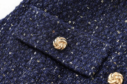 Sleeveless Tweed Waistcoat With Button Front For Trendy Outfit Ideas