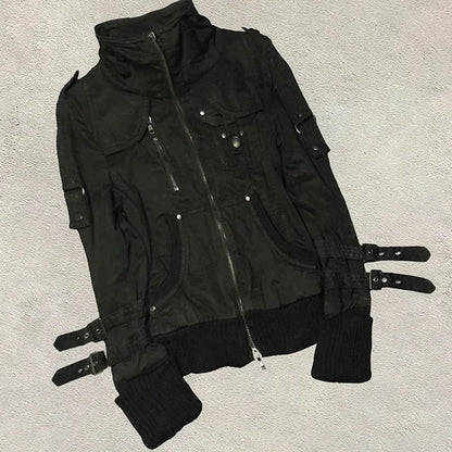 Y2K Winter Outfit Aesthetic Punk Zipper Jacket For Women