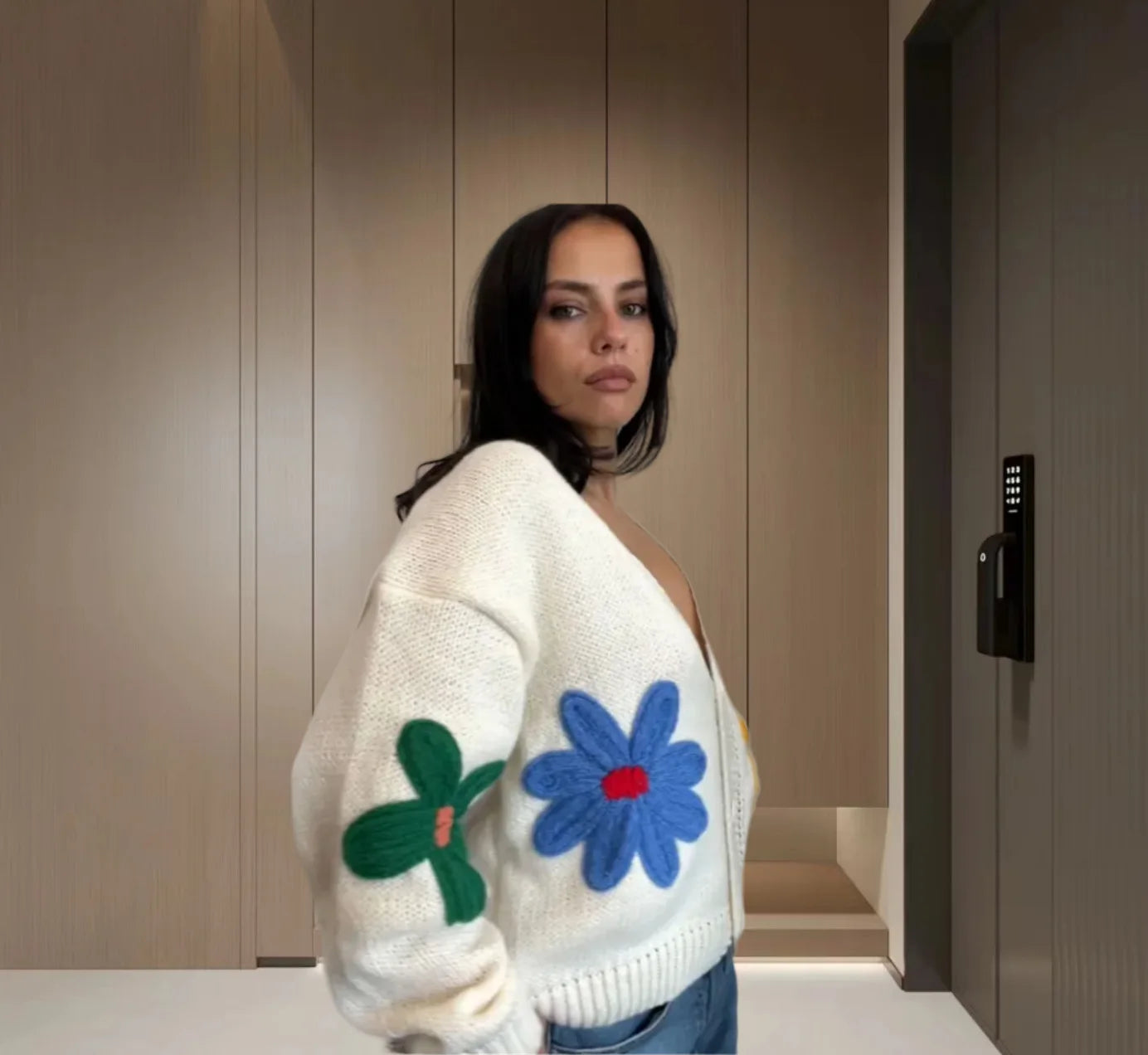 Floral Elegance Knit Sweater