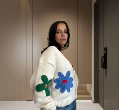 Floral Elegance Knit Sweater
