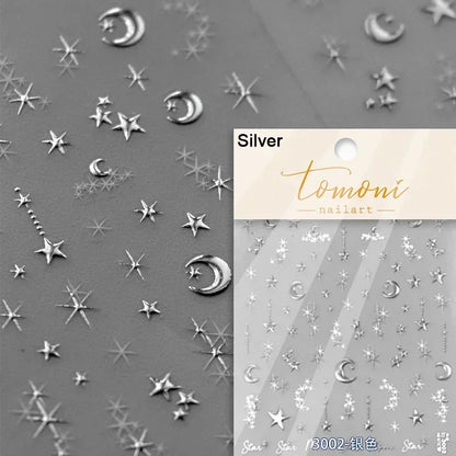 Luxury Korean Nail Decals With Silver And Gold Accents For Autumn Nails Fashion